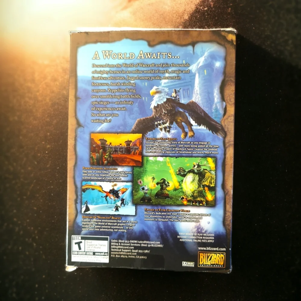 WORLD OF WARCRAFT PC Video Game Box 5 Disc Set